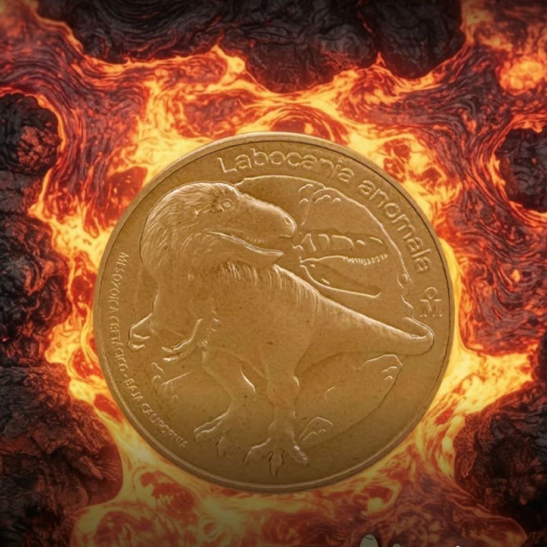 Medalla de la colección especial de dinosaurios de la Casa de Moneda de México. Foto: Casa de Moneda de México